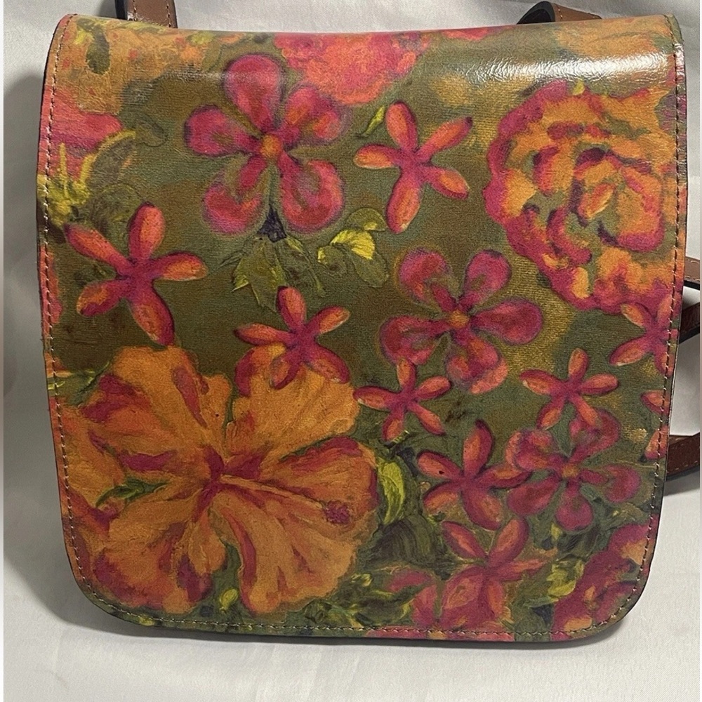 Patricia Nash  Floral Oil Painting Granada C/B Leather Crossbody Bag NWT